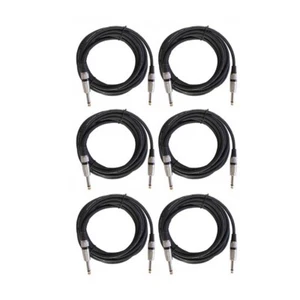 6 piezas de cable macho de 15 ft 1/4"" 6,35 mm a cables mono conector de altavoz de audio de 1/4"" 6,35 mm - Imagen 1 de 18