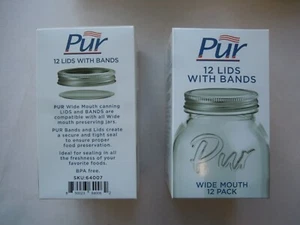 Pur Wide Mouth canning lids with bands -2 boxes of 12 - Picture 1 of 1