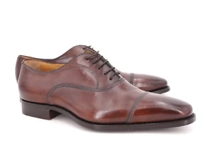 $995 | SANTONI FATO A MANO 10.5 D PUNTERA OXFORD BALMORAL MARRÓN HECHO A MANO - Imagen 1 de 12