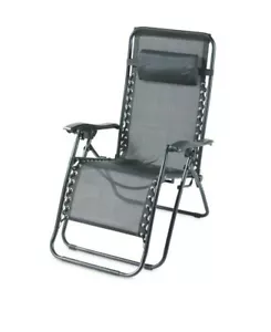 Zero Gravity Recliner Outdoor Chair Reclining Garden Sun Lounger Portable - Picture 1 of 4