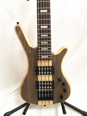 Hot Sale 5 String Electric Bass Full Body Body One Wood Color Black Accessories - Image 1 of 4