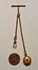 Antique Victorian 10K Yellow Gold Petite Child's Pocket Watch Chain w Fob 6.2g