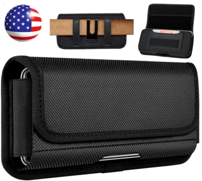 Funda con clip para cinturón para teléfono celular Oxford bolsa con bucle porta tarjetas estuche​ cubierta Foto 1 de 4