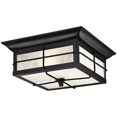 Westinghouse 6204800 Orwell 2 Light Outdoor Flush Mount Fixture, Textured Black - Image 1 of 4