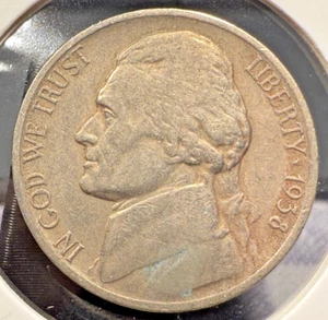 1938-D United States Jefferson Nickel Monticello 5¢ 5 Cents SP4287 - Picture 1 of 2