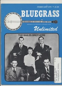 Bluegrass Unlimited Magazine Vol. 09 # 08 Feb 1975 The Bailes Brothers Al Hawkes - Picture 1 of 4