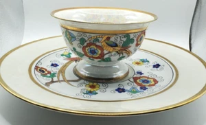 Antik Noritake Gold Vergoldet Paradiesvogel Glanzgeschirr Servierplatte Schale Japan - Bild 1 von 21