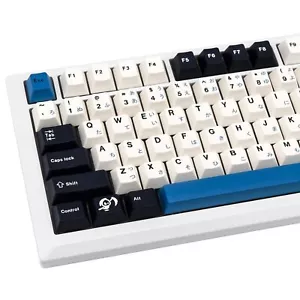 129 Keys PBT Japanese Keycaps Cherry Profile DYE-Sub White/Black/Blue Keycaps... - Picture 1 of 7