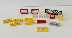 Vintage Lego Bundle Lot Windows Door Fences Red Yellow Black White Grey Pieces - Picture 1 of 8