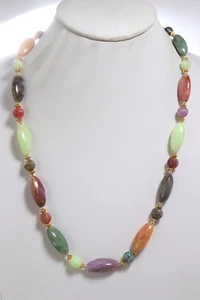 Vintage Faux Gemstones Colorful Beaded Necklace Acrylic? Lucite? - Picture 1 of 4