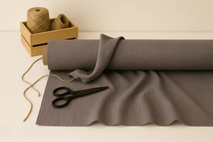 Heliotrope Gray Linen Blend Fabric by the Yard – Apparel, Crafts & Home Décor - Picture 1 of 10