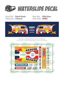 Calcomanías tobogán GP001 BASE BLANCA Repsol Honda para fundición a presión personalizada 1:64 - Imagen 1 de 4