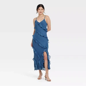Women's Ruffle Maxi Slip Dress - A New Day - Picture 1 of 18