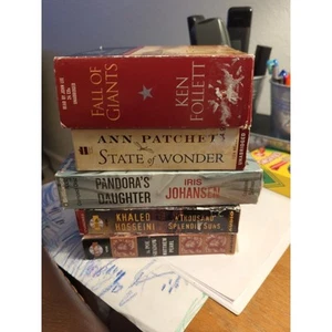 Lot of 5 Audio Book's CDs Follett, Patchett, Johansen, Hosdeini, Pearl - Picture 1 of 11