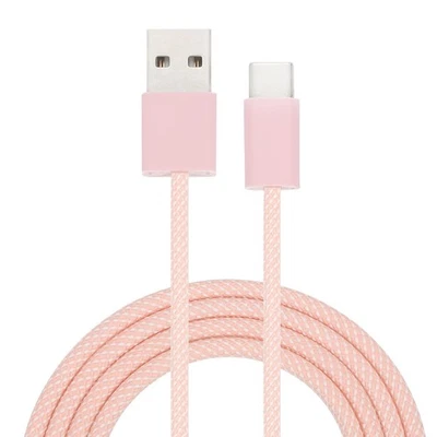 Cavo di ricarica USB tipo C da 6,56 piedi, 2 A Type-C a USB A cavo dati di ricarica rosa - Immagine 1 di 4