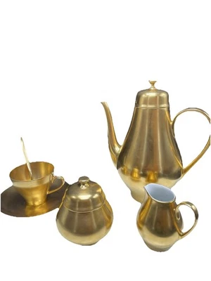 Goldene Moccaservice JAKOBS KAFFEE  HUTSCHENREUTHER 21 Teile Für 6 Pers. Reg19/b - Bild 1 von 4