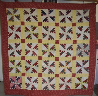 Antique  Tornados pattern Quilt Mennonite Germantown PA 19th Century 1880s - Image 1 of 2