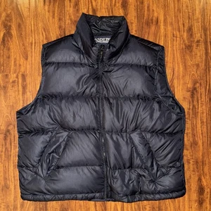 Lands End Goose Down Vest Jacket Insulated Black Puffer Mens XL - Picture 1 of 6