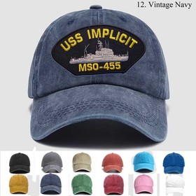 Customized Personalization Embroidered Hat Uss Implicit Mso-455, Trucker Hat