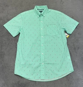 Martini tejido Brisa verde hielo abotonado manga corta Izod para hombre talla M NUEVO - Imagen 1 de 7
