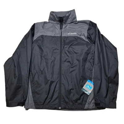 Columbia Glennaer Lake Rain Jacket Mens Small Black Gray Waterproof $75 NEW - Image 1 of 4