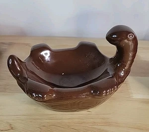 Turtle Pottery Bowl Trinket Dish Brown Soap Dish - Picture 1 of 19