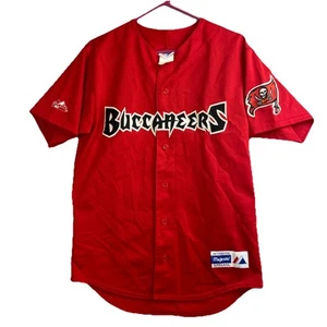 Vtg Tampa Bay Buccaneers Baseball Jersey Men’s Medium NFL Majestic Made in USA - Picture 1 of 8