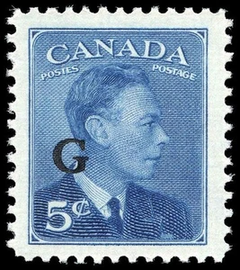 Canada Stamp - Official #O20 - King George VI, Postes-Postage (1950) 5¢ Overp... - Picture 1 of 1