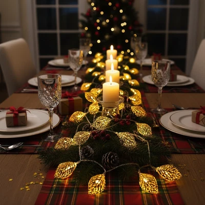 Christmas Leaf Fairy String Lights LED Table Centerpiece Home Garland Decoration - Image 1 of 4