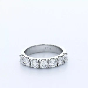 Fede nuziale classica platino massiccio 1,75 carati rotonda diamante naturale estratto H SI2 - Foto 1 di 5