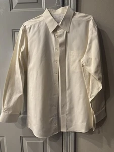 Roundtree & Yorke Gold Label Shirt Men 17 35 Yellow Long Sleeve Button Up Dress - Picture 1 of 1