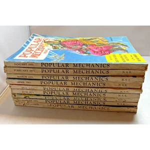 Lot of 9 - 1951 POPULAR MECHANICS Magazines - Vintage Ads - Picture 1 of 6