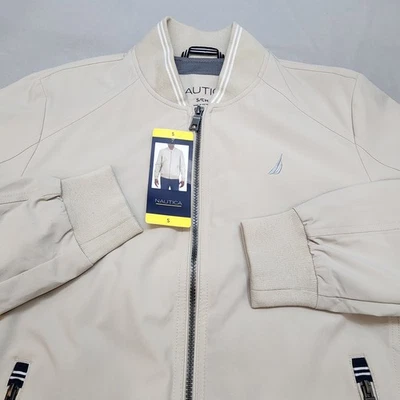 Новый с Ярлыками винтажный Nautica куртка хаки в полоску подкладка 90-х стиль мужской S - Изображение 1 из 4