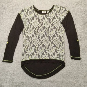 Cato Girls Sweater L Black Lace Long Sleeve Rayon Blend - Picture 1 of 5