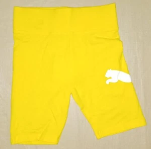 Boys Size Medium 8-10 PUMA Biker Cyclist Shorts Yellow with White Logo - Picture 1 of 2