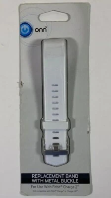 Fitbit Charge 2 pulseira de substituição branca com fivela de metal - Imagem 1 de 4