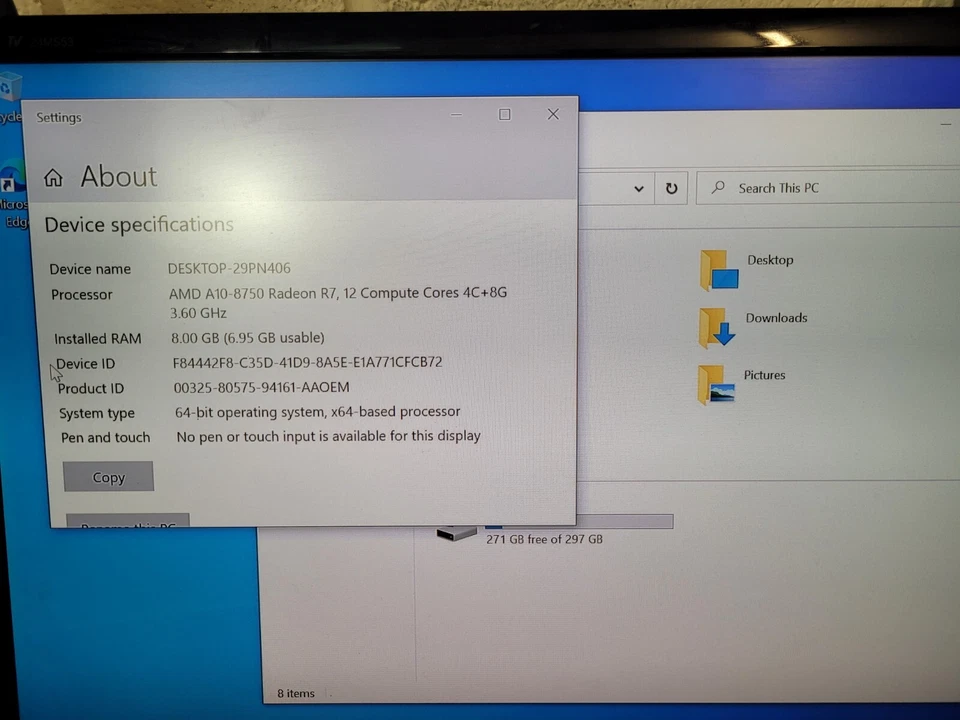 HP Pavilion 550-103na AMD A10-8750 @3.6GHz 8GB RAM 320GB HDD Windows10 Tower PC - Image 1 of 4