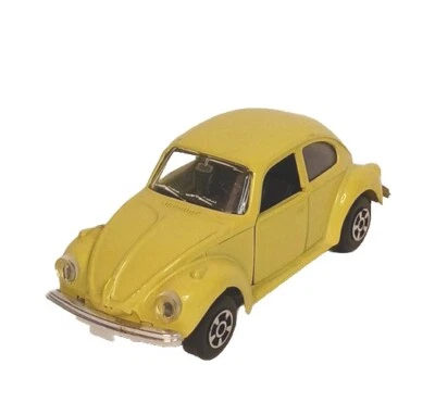 1977 Polistil Volkswagon Beetle Maggiolino VW Diecast Vintage 1:43 Yellow Italy - Image 1 of 4