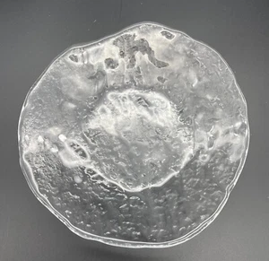 IVV Glacier Salad Plates 7" Cystal Clear Textured Italy Vintage Hand Pressed - Picture 1 of 15