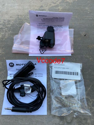 Motorola XTS HT APX RLN5312B 2 Wire Surveillance Kit w/Adaptor BDN6676D NEW - Image 1 of 4