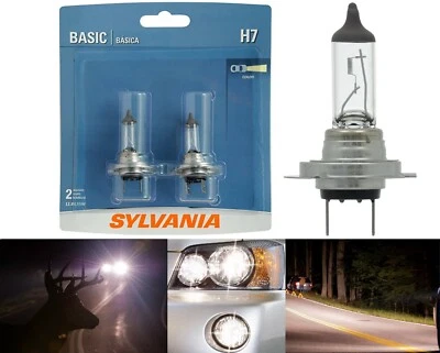 Sylvania Basic H7 55W Two Bulbs Head Light High Beam Replacement Plug Play DOT - Image 1 of 4
