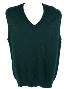 Chaleco Suéter de Lana De Colección Para Hombre L Largo Verde Lord Jeff Moors Preppy Abuelo Años 70 - Imagen 1 de 4