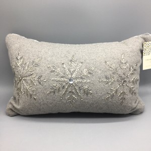 gray snowflake pillow
