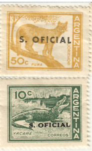 Argentina - 1960 -1966 Postage Stamps of 1959-1960 Overprinted "S.OFICIAL"