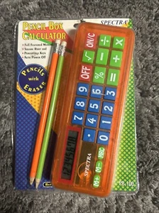 Vintage NEW Spectra Pencil Box Calculator With Pencils - Picture 1 of 7