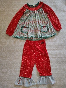 Matilda Jane 6 Weihnachtspyjamas Make Believe Cold Winternacht Ornament Sterne - Bild 1 von 6