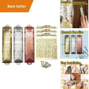 3 Piece Jewish Mezuzah Set with Scrolls, Kosher Alternative, Easy Install, Perfe - Picture 1 of 6