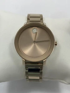 Movado Bold Evolution Crystal Quartz Rose Gold Tone Steel Ladies Watch 3600824 - Picture 1 of 13