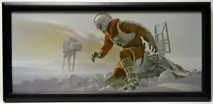 Star Wars ESB CRASHED LUKE FLEES AT-AT FRAMED CONCEPT PRINT Chiang 1980 Empire - Picture 1 of 2