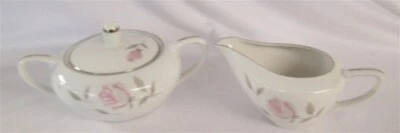 Juego de Crema y Azúcar Gambles Fine China Service Argent Rose Pattern Foto 1 de 2